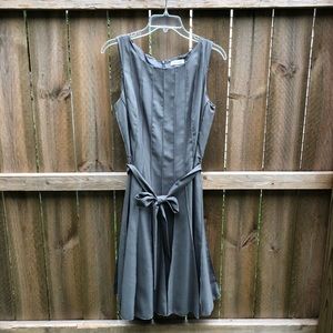 Calvin Klein Gray Pleated Dress size 12